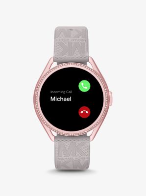 Michael Kors Access Gen 5E MKGO Pink Tone and Logo Rubber Smartwatch Michael Kors