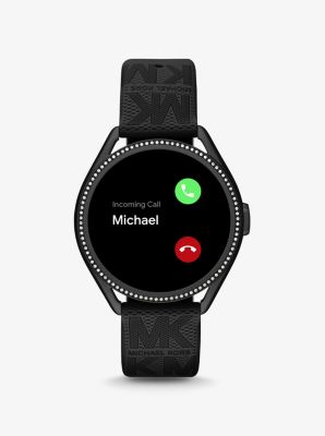 Michael Kors Access Gen 5E MKGO Black Tone and Logo Rubber Smartwatch Michael Kors