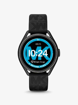 Michael Kors Access Gen 5E MKGO Black-Tone and Logo Rubber Smartwatch