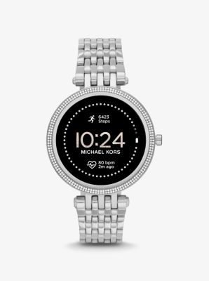 mk smart watch silver