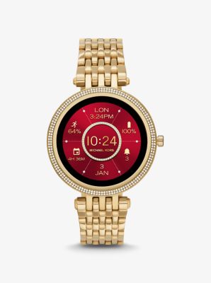 Gen 5E Darci Pav&eacute; Gold-Tone Smartwatch in GOLD | Michael Kors