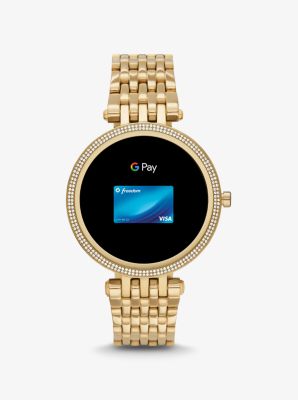Gen 5E Darci Pav&eacute; Gold-Tone Smartwatch in GOLD | Michael Kors