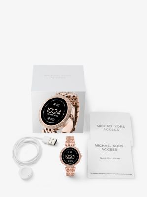 Michael Kors Women's Gen 5E 43mm Stainless Steel Touchscreen Smartwatch  with Fitness Tracker, Heart Rate, Contactless Payments, and Smartphone  Notifications., Rose Gold Glitz : : Clothing, Shoes & Accessories