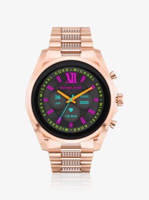 Reloj inteligente Bradshaw Gen 6 en tono dorado rosa con incrustaciones image number 0