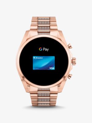 Gen 6 Bradshaw Pavé Rose Gold-Tone Smartwatch image number 4