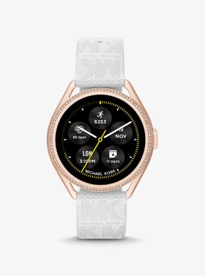 Michael Kors Access Gen 5E MKGO Rose Gold-Tone and Logo Rubber Smartwatch image number 0