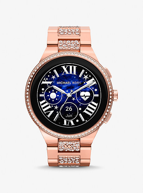 MK Gen 6 Camille Pave Rose Gold-Tone Smartwatch - Two Tone - Michael Kors