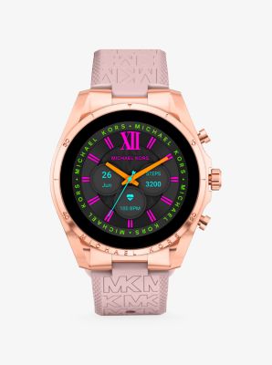 Reloj inteligente Gen 6 Bradshaw de silicona en tono dorado rosa con logo image number 0