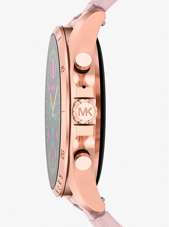 Montre intelligente Bradshaw Gen 6 de ton or rose à bracelet en silicone à logo image number 1