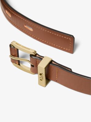 Cutout Leather Blend Belt