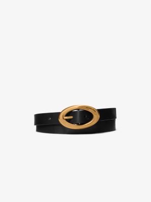 Michael Kors Leather Belt In Black