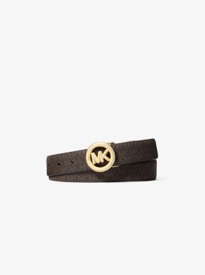 MK Pop Charm Signature Logo and Leather Belt