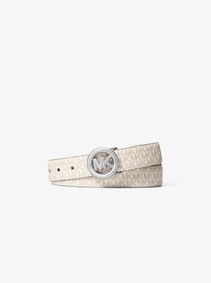 MK Pop Charm Signature Logo and Leather Belt
