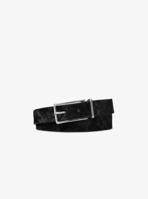 Michael Kors Calf Hair Belt In Black