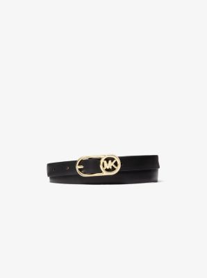 Cintur&oacute;n de piel con hebilla y logotipo in NEGRO | Michael Kors