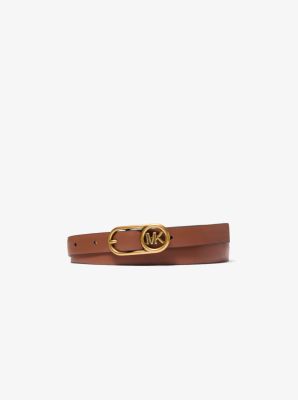 Logo Buckle Leather Belt