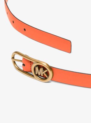 Logo Buckle Leather Belt