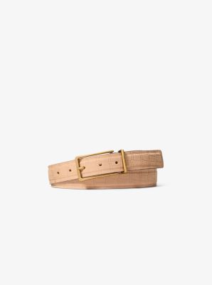 Crocodile Embossed Leather Belt