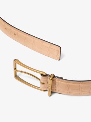 Crocodile Embossed Leather Belt