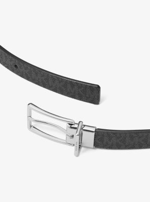 Ceinture r&eacute;versible en cuir et &agrave; logo Signature
