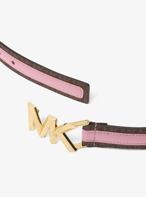 Cintura in pelle con stampa logo