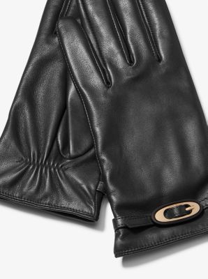 Buckle Leather Gloves