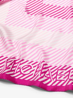 Foulard &agrave; rayures en soie in FRAMBOISE | Michael Kors
