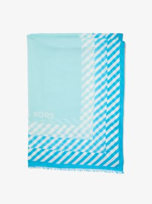 Foulard &agrave; rayures en m&eacute;lange de modal in BLEU MILOS | Michael Kors