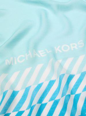 Foulard &agrave; rayures en m&eacute;lange de modal in BLEU MILOS | Michael Kors