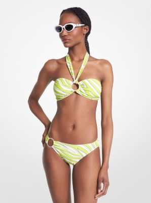 MICHAEL Michael Kors Tie Front Bandeau Bikini Top - Zebra