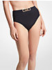 Stretch Nylon High-Waist Belted Bikini Bottom image number 0