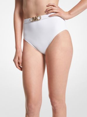 Stretch Nylon High-Waist Belted Bikini Bottom image number 0