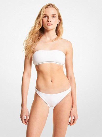 Textured Stretch Bandeau Bikini Top | Michael Kors