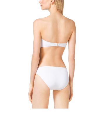 Embellished Bandeau Bikini Top in BLANC | Michael Kors