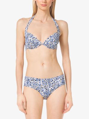 NWT Michael Kors Swimsuit Bikini Top Studded Choker Size L White