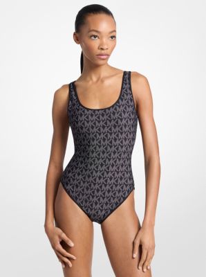 Reversible Logo Scoopneck Swimsuit