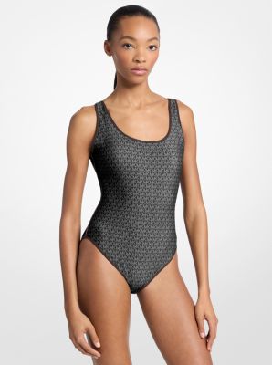 Reversible Logo Scoopneck Swimsuit