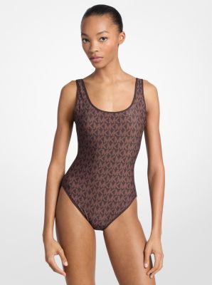 Reversible Logo Scoopneck Swimsuit