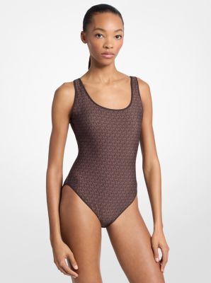 Reversible Logo Scoopneck Swimsuit