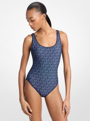 Reversible Logo Scoopneck Swimsuit