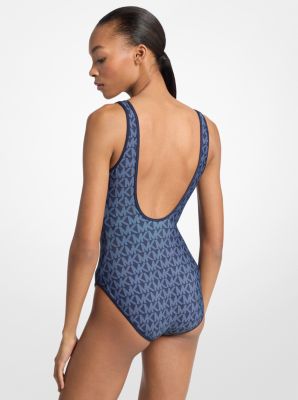 Reversible Logo Scoopneck Swimsuit