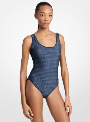 Reversible Logo Scoopneck Swimsuit