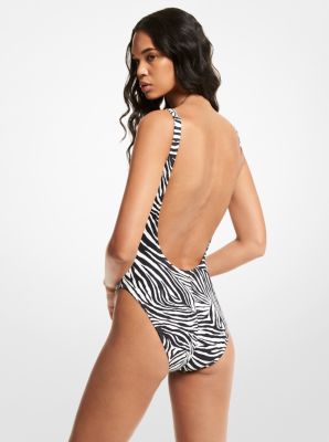 Zebra Scoop-Back Swimsuit