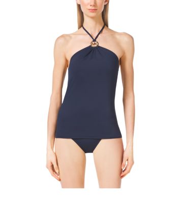 Logo Ring High-Neck Tankini