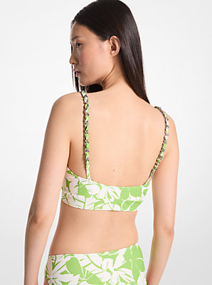 Palm Print Bralette Bikini Top