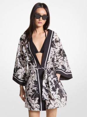 Palm Print Cotton Cover-Up image number 0