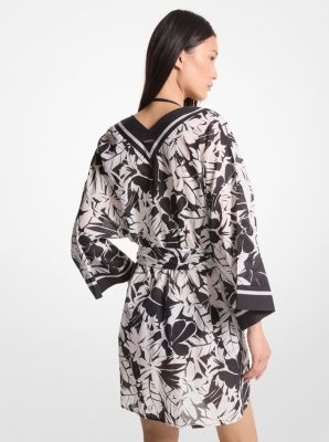 Palm Print Cotton Cover-Up