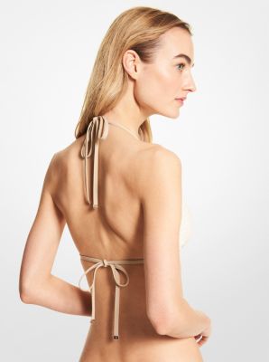 Logo Triangle Bikini Top in BONE | Michael Kors