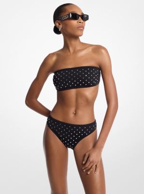 Studded Stretch Nylon Bandeau Bikini Top image number 0