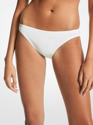 MICHAEL Michael Kors Logo Elastic High Waist Bikini Bottom - Logo Elastic